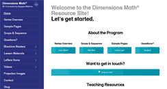 Desktop Screenshot of dimensionsmath.com